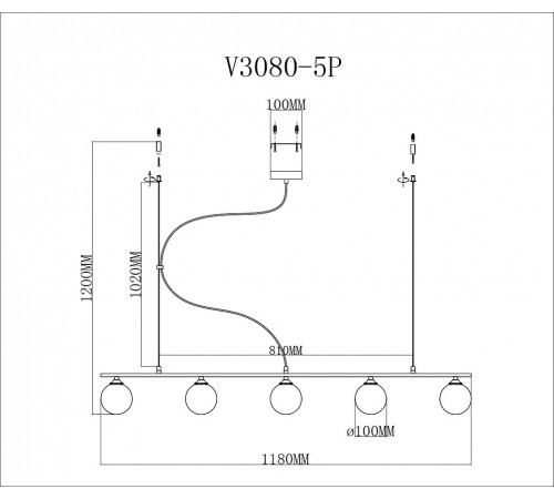 Подвесной светильник Moderli V3080-5P Sector Подвесной светильник Moderli V3080-5P Sector