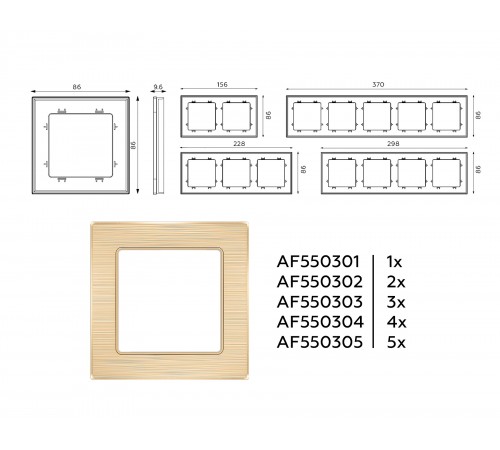 Рамка на 1 пост Ambrella Volt AF550301 Platos Металл