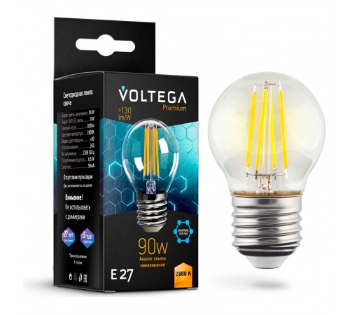 Лампа светодиодная Voltega 7138 Globe E27 9W Graphene Лампа светодиодная Voltega 7138 Globe E27 9W Graphene