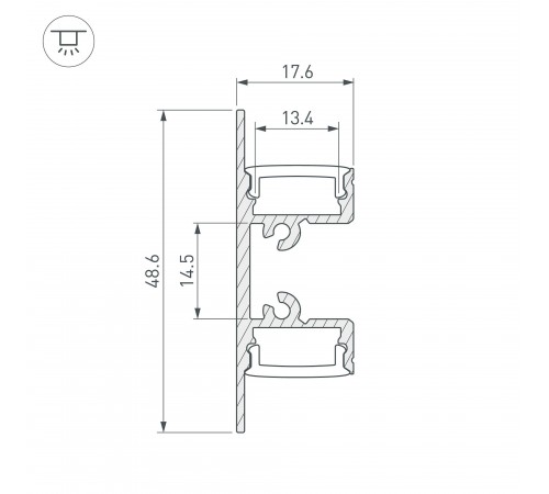 Профиль накладной Arlight 036339 ARH-WALL Профиль накладной Arlight 036339 ARH-WALL