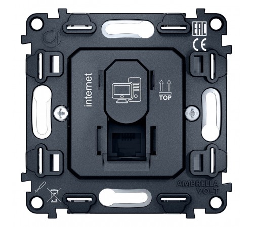 Механизм розетки Ethernet RJ-45 со шторкам Ambrella Volt VM188 Quant