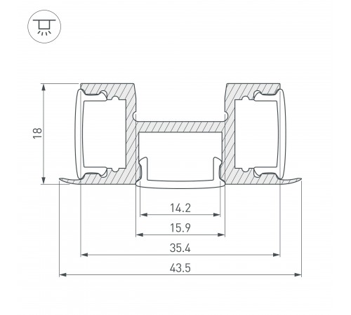 Профиль накладной тройной Arlight 018829 ARH-TRI-D-2000 ANOD Профиль накладной тройной Arlight 018829 ARH-TRI-D-2000 ANOD