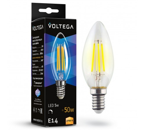 Лампа светодиодная Voltega 7199 Candle dim 5W Лампа светодиодная Voltega 7199 Candle dim 5W