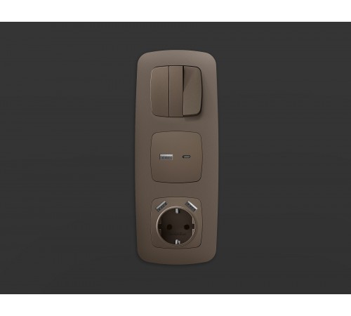 Накладка для розетки с заземлением и со шторками и 2хUSB type A Ambrella Volt OP6390 Quant Накладка для розетки с заземлением и со шторками и 2хUSB type A Ambrella Volt OP6390 Quant