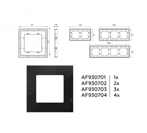 Рамка на 4 поста Ambrella Volt AF930704 Grand