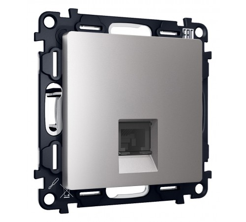 Розетка Ethernet RJ-45 и со шторками, без рамки Ambrella Volt MA512010 Quant Розетка Ethernet RJ-45 и со шторками, без рамки Ambrella Volt MA512010 Quant