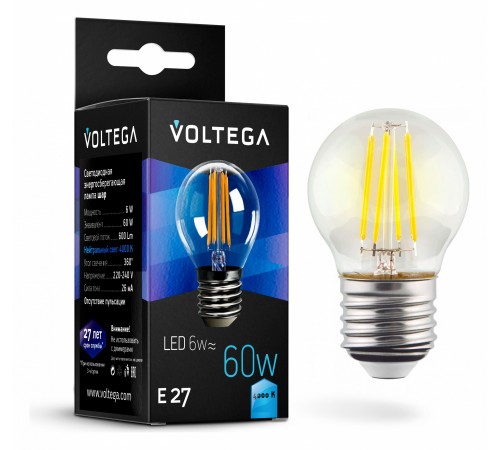 Лампа светодиодная Voltega 7024 Globe E27 6W