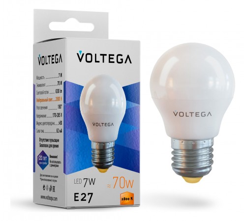 Лампа светодиодная Voltega 7052 Globe E27 7W