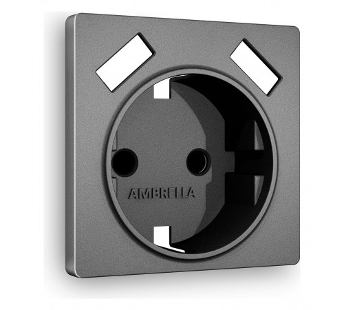 Накладка для розетки с заземлением и со шторками и 2хUSB type A Ambrella Volt AP6590 Quant Накладка для розетки с заземлением и со шторками и 2хUSB type A Ambrella Volt AP6590 Quant