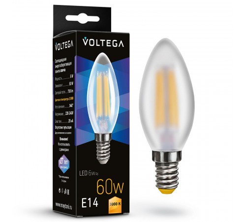 Лампа светодиодная Voltega 7207 Candel matt 6W Лампа светодиодная Voltega 7207 Candel matt 6W