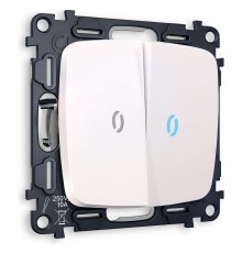 Выключатель проходной двухклавишный с подсветкой без рамки Ambrella Volt MO204040 Quant