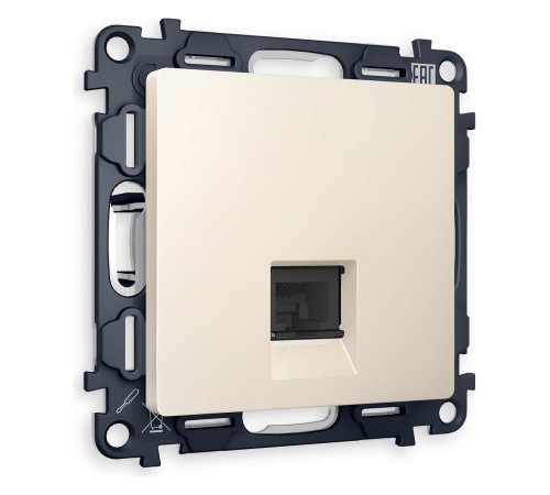 Розетка Ethernet RJ-45 и со шторками, без рамки Ambrella Volt MA332010 Quant