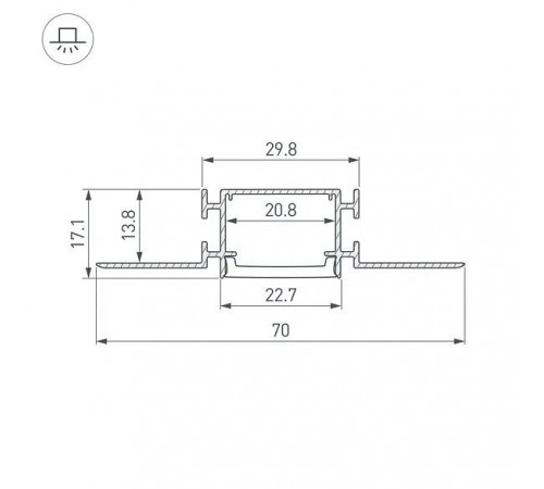 Профиль встраиваемый гибкий Arlight 040331(1) FANTOM-BENT