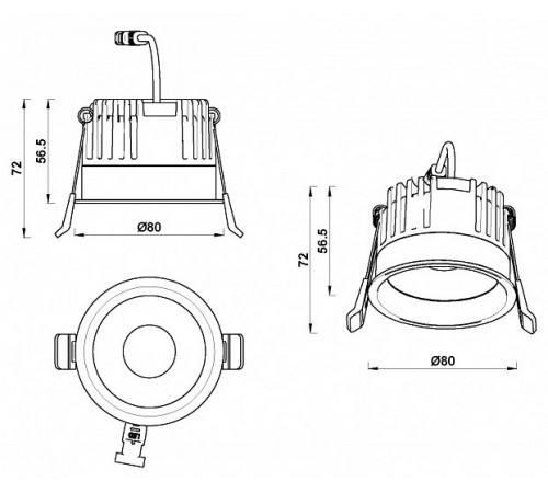 Встраиваемый светильник iLedex 112-12W-D80-4000K-24DG-BK Mars