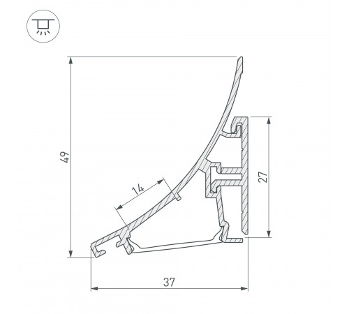 Профиль Arlight 021649 KARNIZ-R-2000 ANOD Профиль Arlight 021649 KARNIZ-R-2000 ANOD
