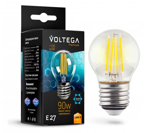Лампа светодиодная Voltega 7138 Globe E27 9W Graphene Лампа светодиодная Voltega 7138 Globe E27 9W Graphene
