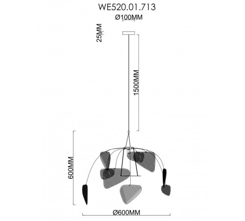 Подвесной светильник Wertmark WE520.01.713 Palma
