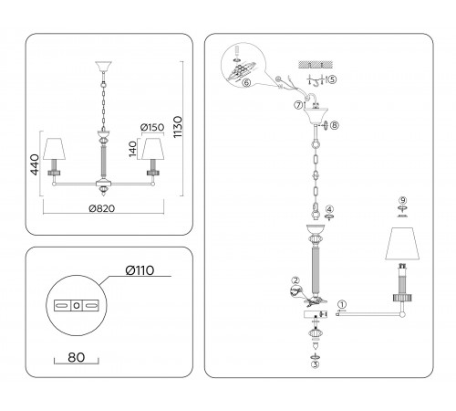 Подвесная люстра Ambrella Light LH71003 LH Подвесная люстра Ambrella Light LH71003 LH