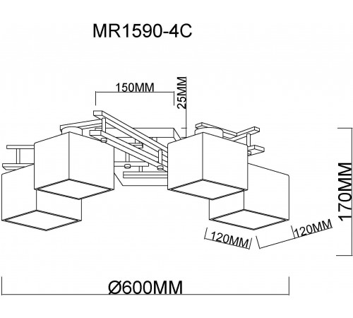 Потолочная люстра MyFar MR1590-4C Bona Потолочная люстра MyFar MR1590-4C Bona