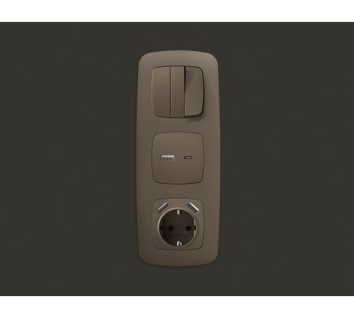 Накладка для розетки с заземлением и со шторками и 2хUSB type A и C Ambrella Volt OP6400 Quant Накладка для розетки с заземлением и со шторками и 2хUSB type A и C Ambrella Volt OP6400 Quant