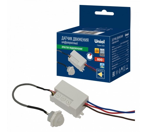 Датчик движения Uniel UL-00009209 USN-R71 800W/360R WHITE Датчик движения Uniel UL-00009209 USN-R71 800W/360R WHITE