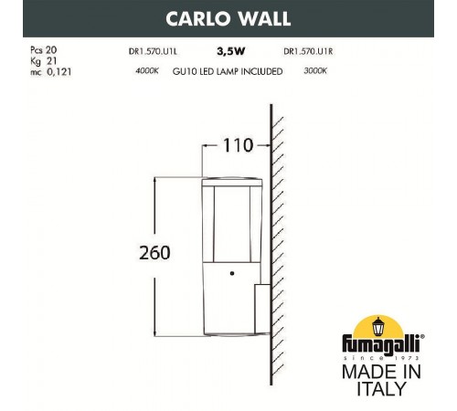 Светильник на штанге Fumagalli DR1.570.000.LXU1L Carlo Светильник на штанге Fumagalli DR1.570.000.LXU1L Carlo