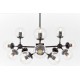 Люстра на штанге LUMINA DECO LDP 160-12 BK+PR Zodiak