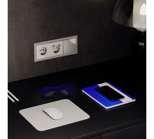Розетка с заземлением и со шторкой и 2хUSB type A, без рамки Voltum VLS040404 S70 Розетка с заземлением и со шторкой и 2хUSB type A, без рамки Voltum VLS040404 S70