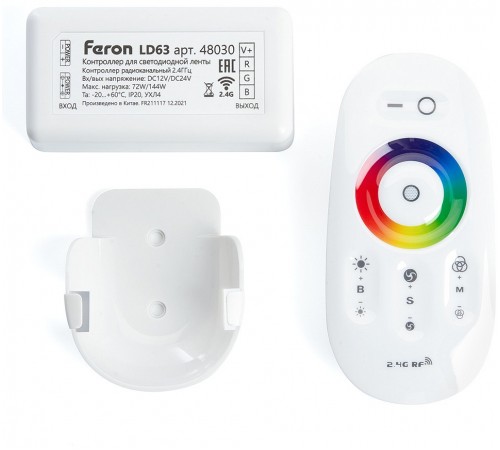 Контроллер-регулятор цвета RGB с пультом ДУ Feron 48030 LD63 Контроллер-регулятор цвета RGB с пультом ДУ Feron 48030 LD63