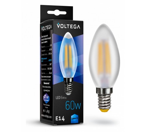 Лампа светодиодная Voltega 7045 Candel matt 6W Лампа светодиодная Voltega 7045 Candel matt 6W