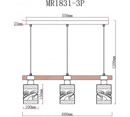 Подвесной светильник MyFar MR1831-3P Olivia Подвесной светильник MyFar MR1831-3P Olivia