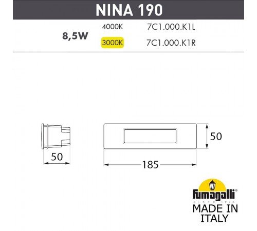 Встраиваемый светильник Fumagalli 7C1.000.000.LYK1L Nina Встраиваемый светильник Fumagalli 7C1.000.000.LYK1L Nina