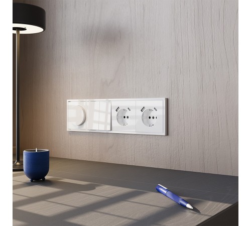 Выключатель двухклавишный без рамки Voltum VLS020101 S70 Выключатель двухклавишный без рамки Voltum VLS020101 S70