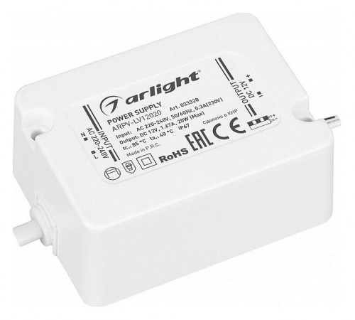 Блок питания с проводом Arlight 033328 ARPV-LV Блок питания с проводом Arlight 033328 ARPV-LV