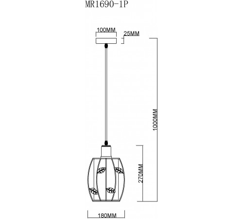 Подвесной светильник MyFar MR1690-1P Huston Подвесной светильник MyFar MR1690-1P Huston