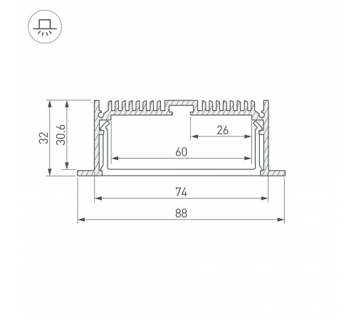 Профиль встраиваемый Arlight 019315 SL-LINIA88-F-2000 ANOD Профиль встраиваемый Arlight 019315 SL-LINIA88-F-2000 ANOD