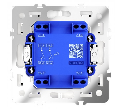 Выключатель двухклавишный без рамки Voltum VLS020101 S70 Выключатель двухклавишный без рамки Voltum VLS020101 S70