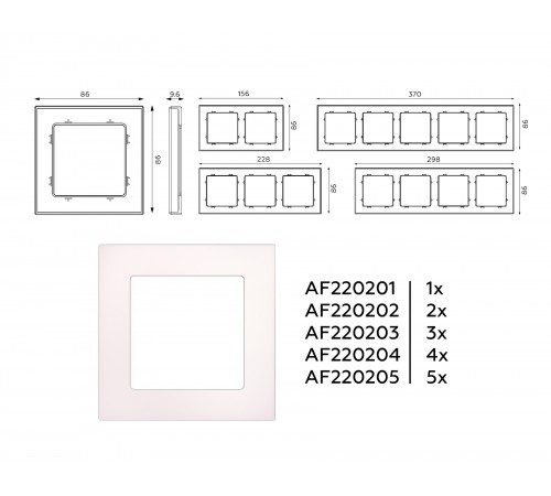 Рамка на 4 поста Ambrella Volt AF220204 Techno