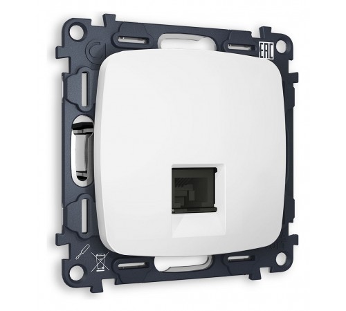 Розетка Ethernet RJ-45 и со шторками, без рамки Ambrella Volt MO132010 Quant Розетка Ethernet RJ-45 и со шторками, без рамки Ambrella Volt MO132010 Quant