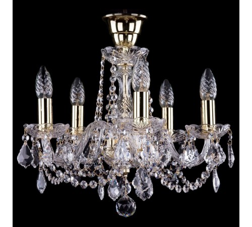 Подвесная люстра Bohemia Ivele Crystal 1402/5/141/G/Leafs/Tube 1402 Подвесная люстра Bohemia Ivele Crystal 1402/5/141/G/Leafs/Tube 1402