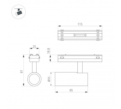 Светильник на штанге Arlight 044460 MAG-VIBE Светильник на штанге Arlight 044460 MAG-VIBE