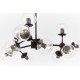 Люстра на штанге LUMINA DECO LDP 160-12 BK+PR Zodiak