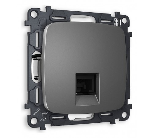 Розетка Ethernet RJ-45 и со шторками, без рамки Ambrella Volt MO662010 Quant Розетка Ethernet RJ-45 и со шторками, без рамки Ambrella Volt MO662010 Quant