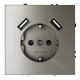 Розетка с заземлением и со шторкой и 2хUSB type A, без рамки Voltum VLS040404 S70