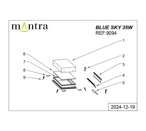 Встраиваемый светильник Mantra 9094 Blue Sky
