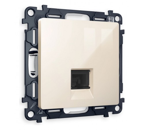 Розетка Ethernet RJ-45 и со шторками, без рамки Ambrella Volt MA312010 Quant