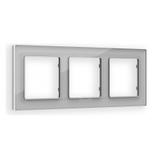 Рамка на 3 поста Ambrella Volt AF330403 Platos Стекло органическое