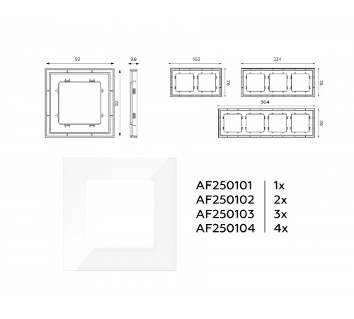 Рамка на 1 пост Ambrella Volt AF250101 Qubi Рамка на 1 пост Ambrella Volt AF250101 Qubi