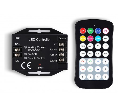 Контроллер-регулятор цвета RGB с пультом ДУ Ambrella Light GS11351 GS Контроллер-регулятор цвета RGB с пультом ДУ Ambrella Light GS11351 GS