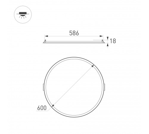Встраиваемый светильник Arlight 020438(1) DL EDGE Встраиваемый светильник Arlight 020438(1) DL EDGE